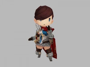 character game girl knight rigged Modèle 3D