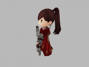 character game girl knight rigged 3Dモデル