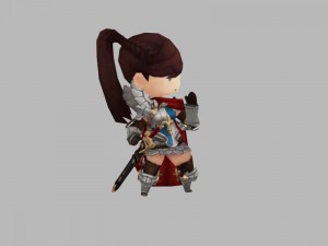 character game girl knight rigged 3Dモデル