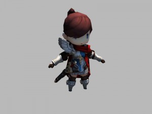 character game girl knight rigged 3Dモデル