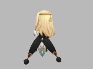 character game girl hero rigged 3D Model