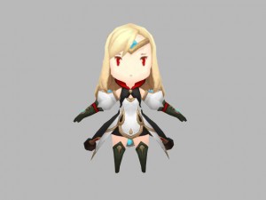 character game girl hero rigged Model 3D