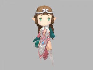 character game girl witch rigged 3D Model
