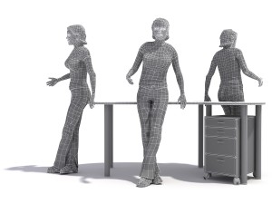 50 people pose high quality 3Dモデル