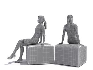 50 people pose high quality 3Dモデル