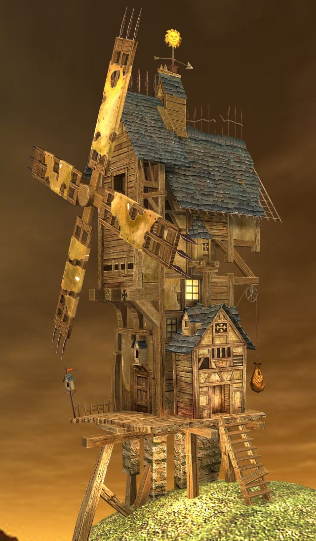 fantasy wood house 3D 모델 .c4d .max .obj .3ds .fbx .stl .blend 