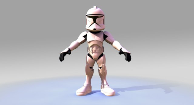 mini clone trooper rigged Model 3D .c4d .max .obj .3ds .fbx .stl .blend