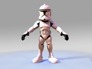 mini clone trooper rigged 3D 모델