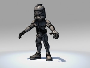mini clone trooper rigged Model 3D