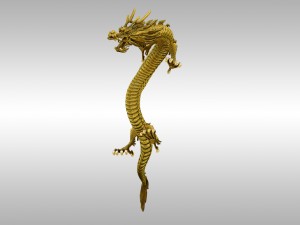 chinese gold dragon rigged 3D Model