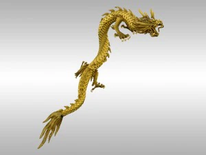 chinese gold dragon rigged 3D Model