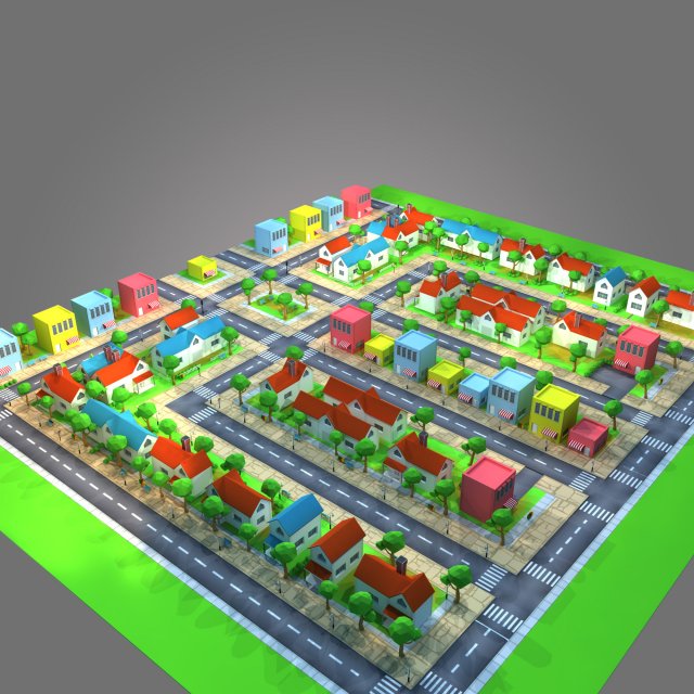 housing lowpoly 3D Model .c4d .max .obj .3ds .fbx .stl .blend 