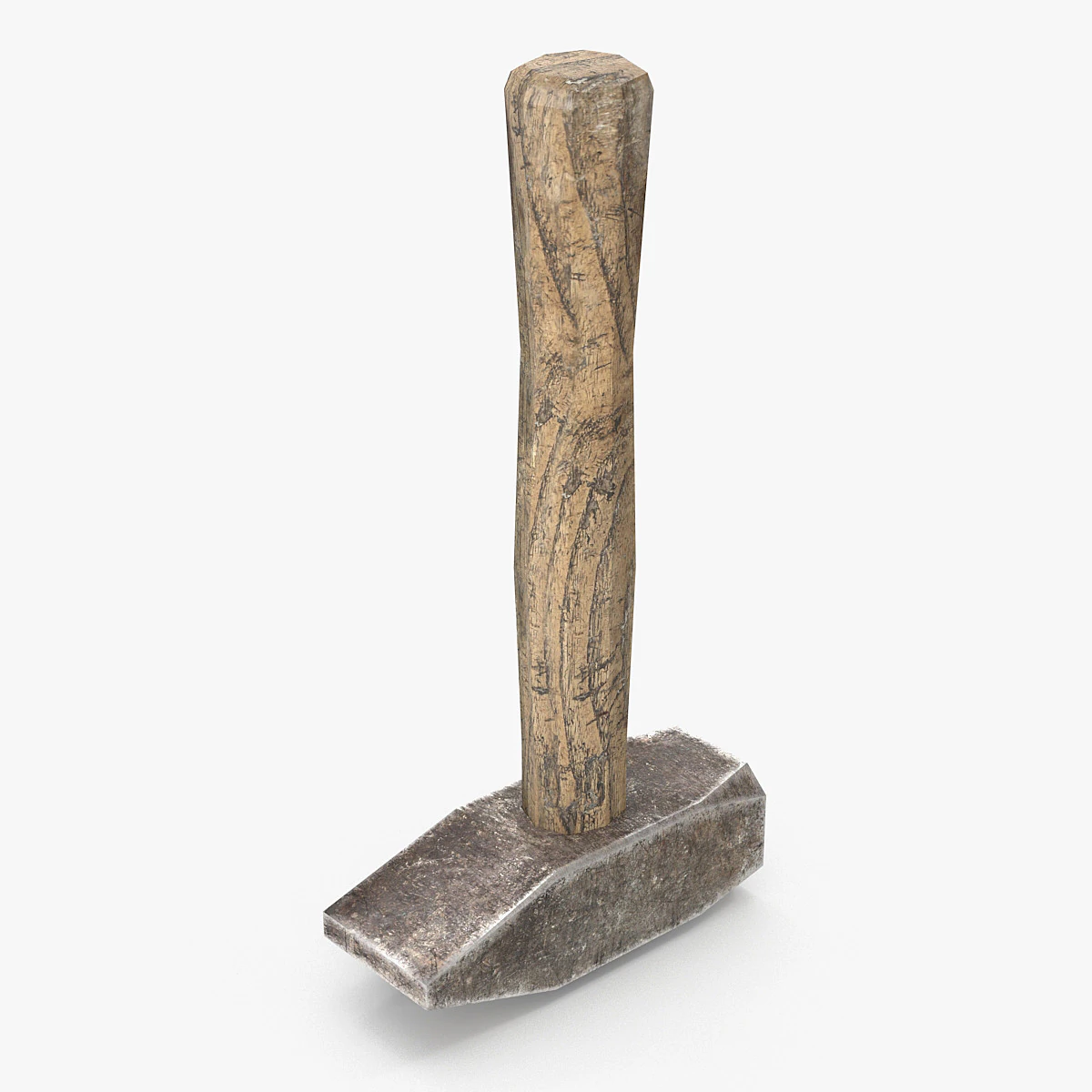 Old Hammer - Lowpoly 3D Model .c4d .max .obj .3ds .fbx .stl .blend 