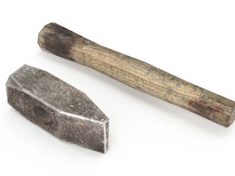 Old Hammer - Lowpoly 3D Model