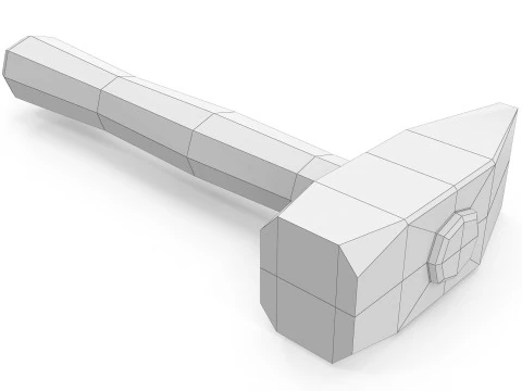 Old Hammer - Lowpoly 3D Model