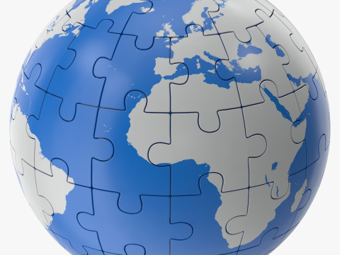 Globo puzzle Modello 3D