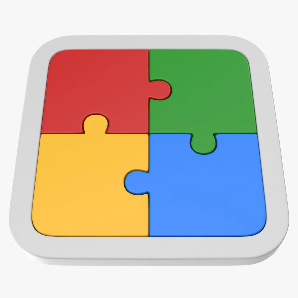 Puzzle 4 Piece 3D Model .c4d .max .obj .3ds .fbx .stl .blend 