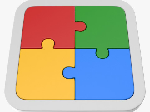 퍼즐 4피스 3D 모델