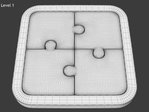 Puzzle 4 Piece 3D Model