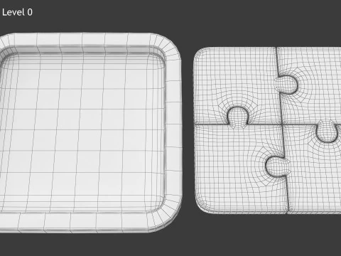 Puzzle 4 Piece 3D Model