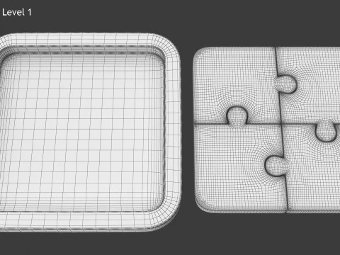 Puzzle 4 Piece 3D Model