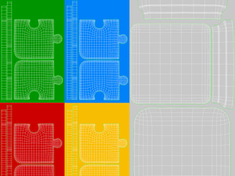 Puzzle 4 Piece 3D Model