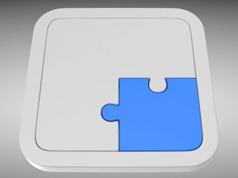 Puzzle 2 Piece 3D Model