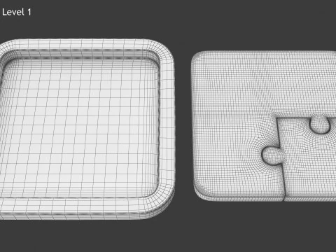 Puzzle 2 Piece 3D Model