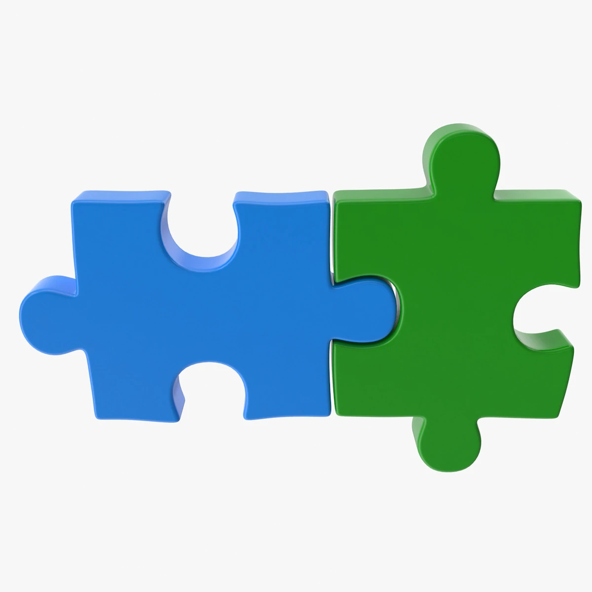 Puzzle 2 Piece 3D Model .c4d .max .obj .3ds .fbx .stl .blend 