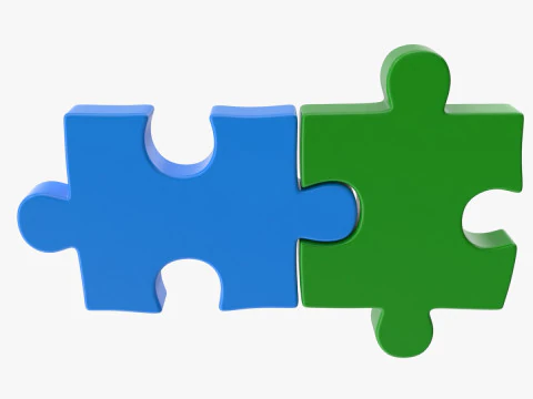 퍼즐 2피스 3D 모델