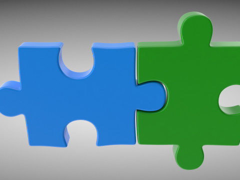 Puzzle 2 Piece 3D Model