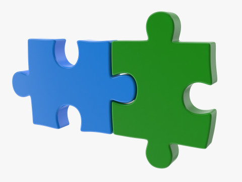 Puzzle 2 Piece 3D Model