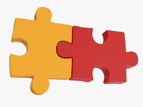 Puzzle 2 Piece 3D Model