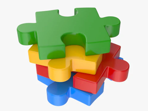Puzzle 2 Piece 3D Model