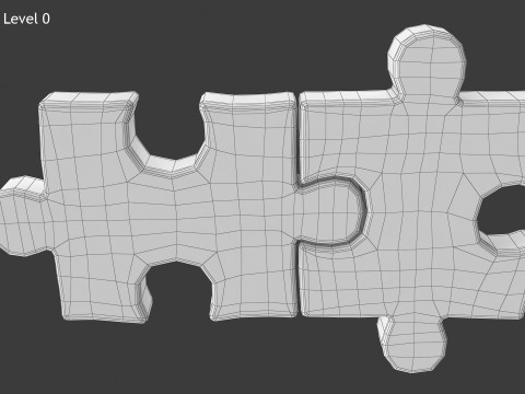 Puzzle 2 Piece 3D Model
