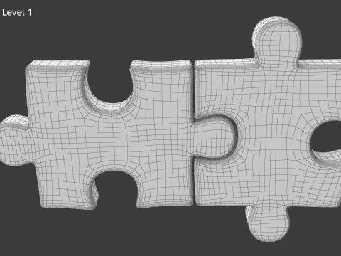 Puzzle 2 Piece 3D Model