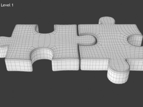 Puzzle 2 Piece 3D Model