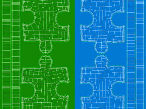 Puzzle 2 Piece 3D Model