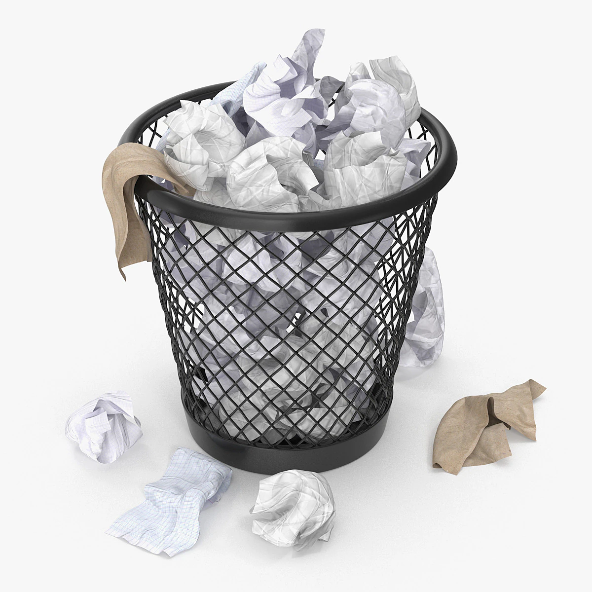 Wired Metal Bin 3D Model .c4d .max .obj .3ds .fbx .stl .blend 