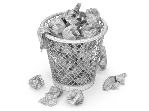 Wired Metal Bin 3D Model
