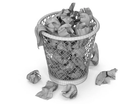 Wired Metal Bin 3D Model