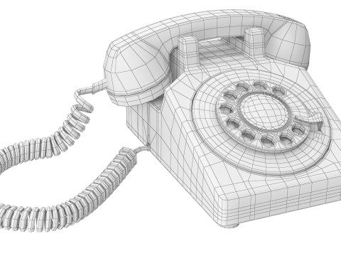 Старый телефон 3D Модель