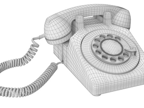 Старый телефон 3D Модель
