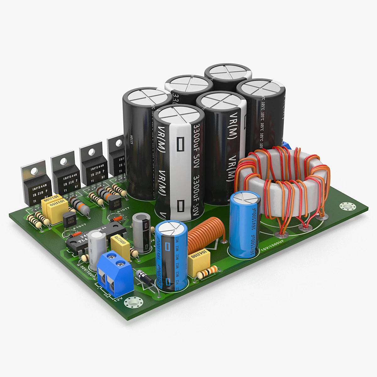 Sirkuit Elektronik Model 3D .c4d .max .obj .3ds .fbx .stl .blend