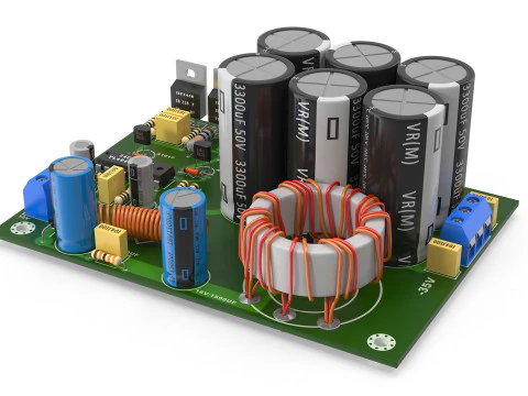 Sirkuit Elektronik Model 3D