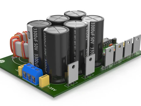 Sirkuit Elektronik Model 3D