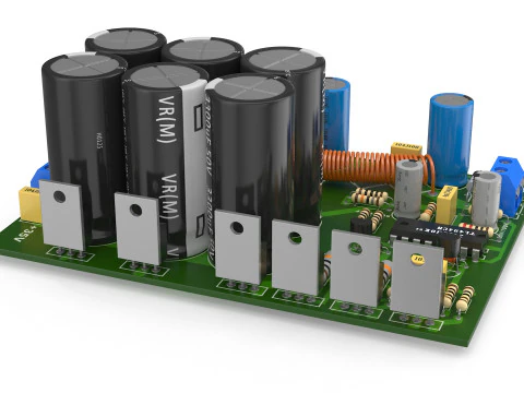 Sirkuit Elektronik Model 3D