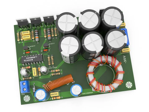 Sirkuit Elektronik Model 3D