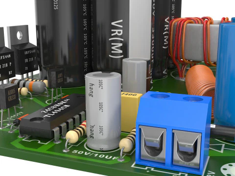 Sirkuit Elektronik Model 3D