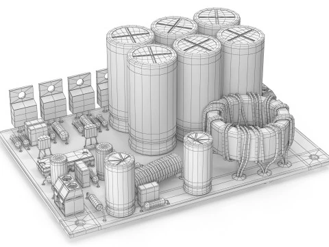 Sirkuit Elektronik Model 3D